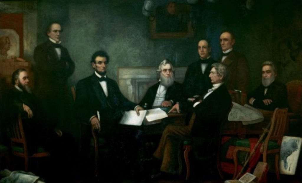 First Reading of the Emancipation Proclamation of President Lincoln, by Francis Bicknell Carpenter, 1864